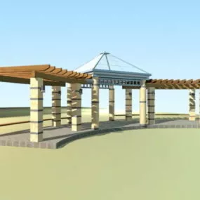 Outdoor Walkway Pergola 3d model