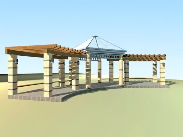 Modern Pergola Structure 3d model