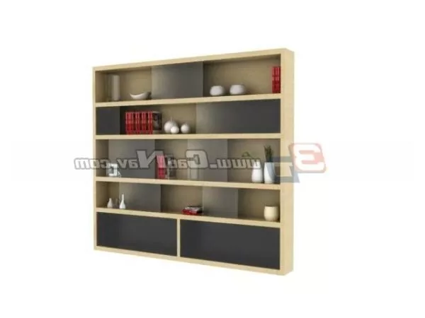 Wall Wooden Cabinet Bookshelf 3d model Wall Wooden Cabinet Bookshelf 3d model