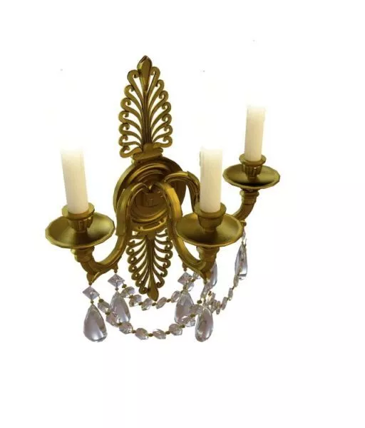 Art Candlestick Frame With Fire 3d model