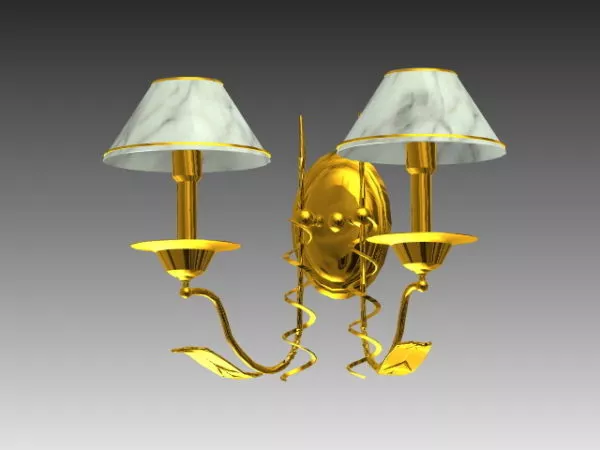 Golden Wall Light Fixtures 3d model Golden Wall Light Fixtures 3d model