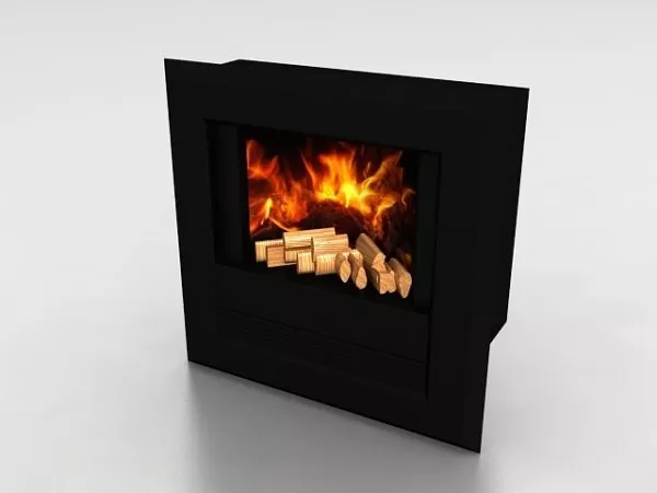 Black Wall Mount Fireplace 3d model Black Wall Mount Fireplace 3d model