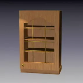Wall Mounted Wooden Cupboard 3d model