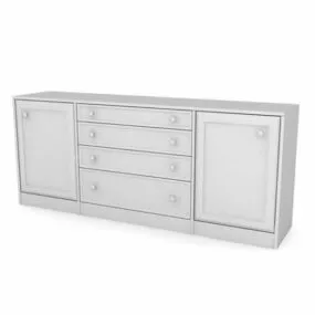 Wall Mounted Wooden Kitchen Cupboard 3d model