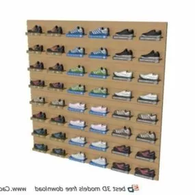 Fashion Store Shoes Display Stand Rack 3d model
