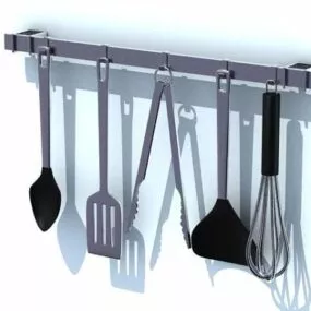 Wall Mounted Metal Utensil Rack 3d model