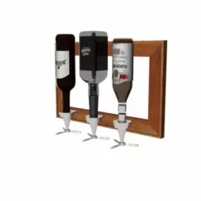 Wall Mounted Wooden Wine Rack 3d model