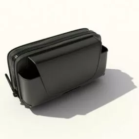 Leather Wallet With Phone Bag 3d model
