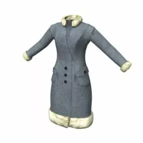Warm Winter Coat Women Fashion 3d model