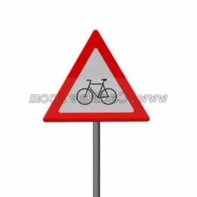 Non Bicycle Traffic Road Signs 3d model