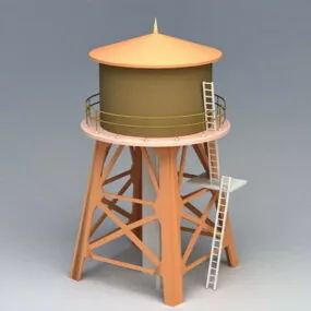 Industrial Water Storage Silo 3d model