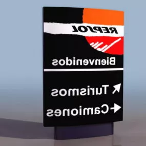 City Street Welcome Sign Panel 3d model