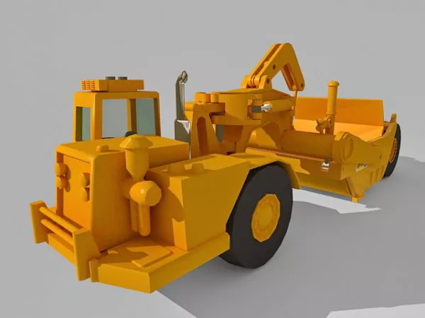 Industrial Wheel Elevating Scraper 3d model Industrial Wheel Elevating Scraper 3d model