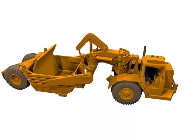 Industrial Machine Wheel Tractor Scraper 3d model Industrial Machine Wheel Tractor Scraper 3d model