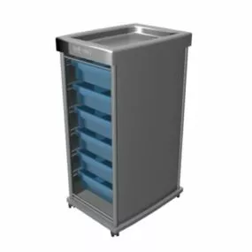 Wheeled Salon Equipment Trolley Cart 3d model