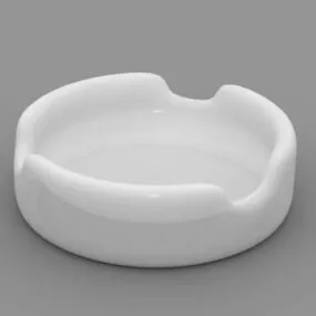 Desk White Ashtray 3d model