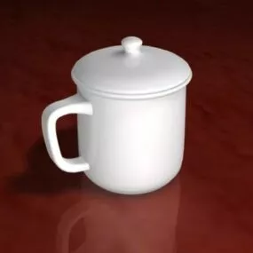 White Porcelain Tea Cup 3d model