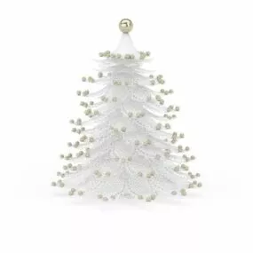 White Christmas Tree Decoration 3d model