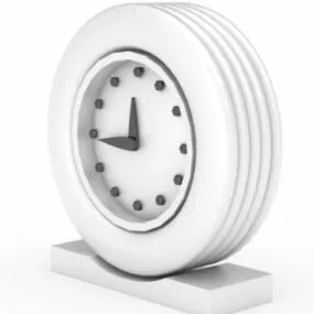 Home White Clock 3d model