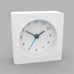 Bedroom White Desk Clock 3d model