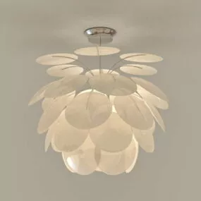 Modern White Flower Pendant Light 3d model