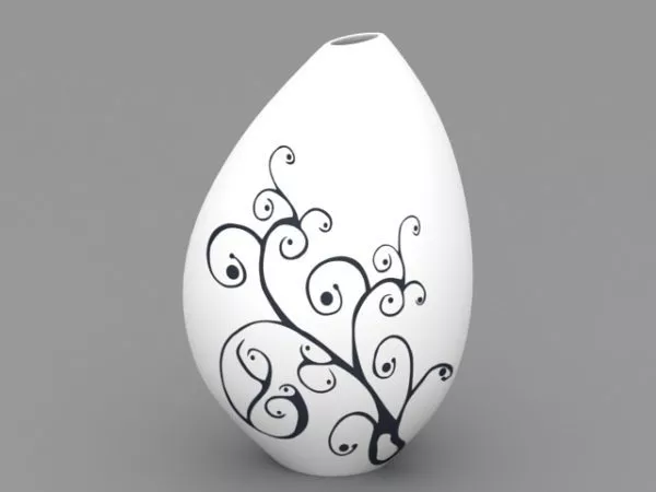 Kitchen White Modern Vase 3d model Kitchen White Modern Vase 3d model