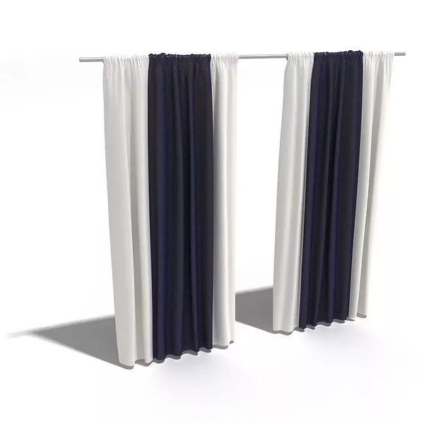 White Blue Drapery For Home 3d model White Blue Drapery For Home 3d model
