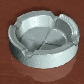 Home White Ashtray 3d model