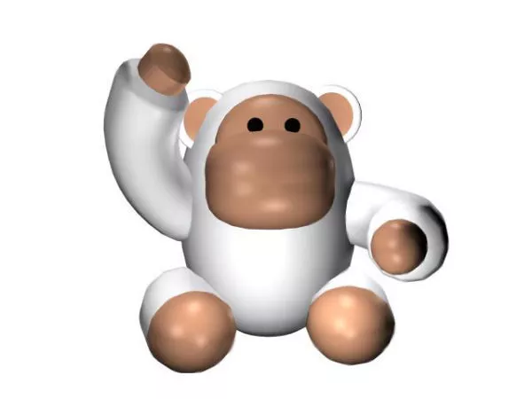 White Cartoon Gorilla Toy 3d model White Cartoon Gorilla Toy 3d model