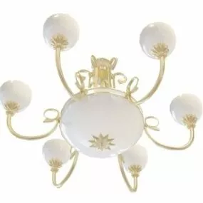 White Ceramic Ceiling Chandelier 3d model