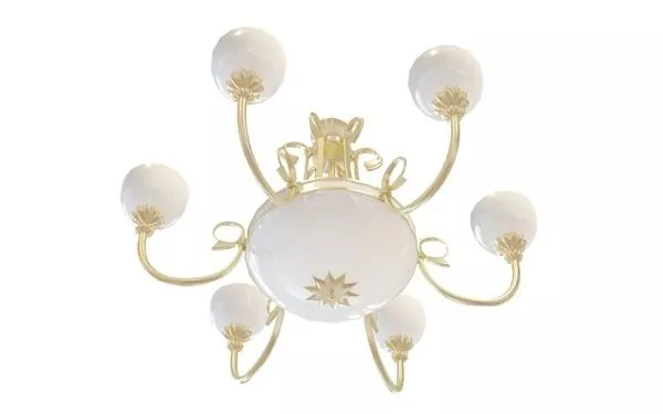 White Ceramic Ceiling Chandelier 3d model White Ceramic Ceiling Chandelier 3d model