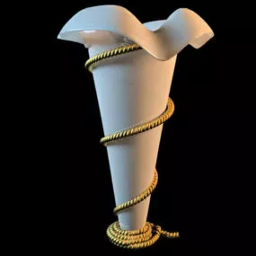 White Cone Vase 3d model