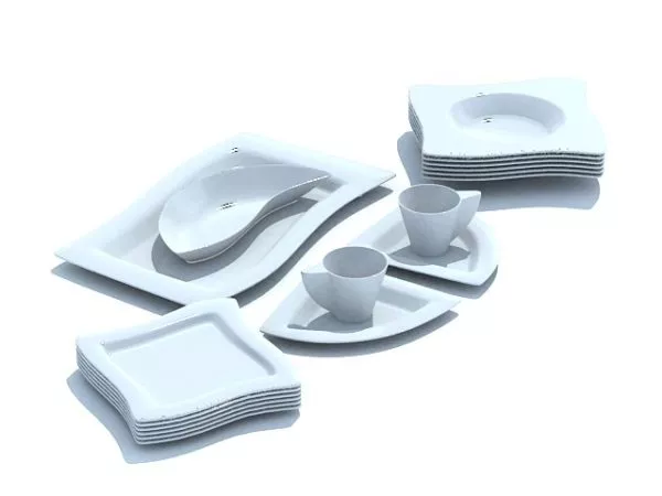 Kitchen Ceramic Dinnerware Set 3d model Kitchen Ceramic Dinnerware Set 3d model