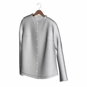 Men White Dress Shirt Hanger 3d model