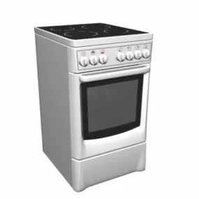 White Kitchen Electric Range 3d model