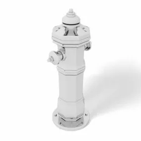 City White Fire Hydrant 3d model