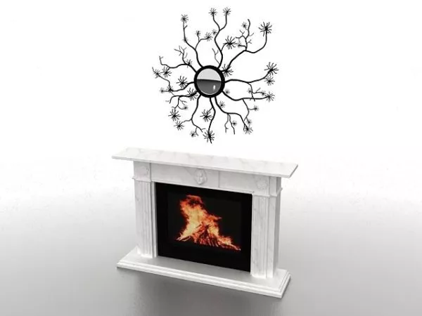 Classic Marble Fireplace Mantel 3d model