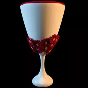 White Decoration Floor Vase 3d model