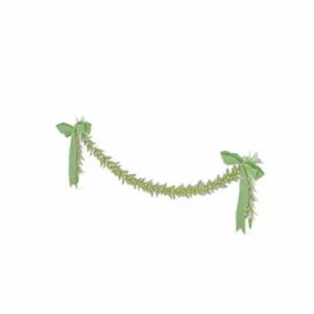 White Flower Decorative Christmas Chain 3d model