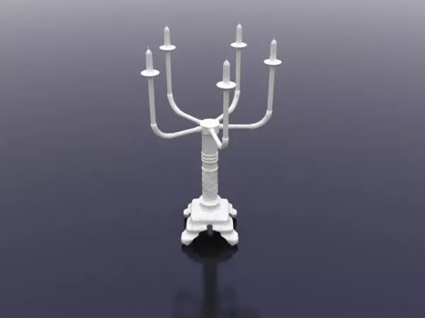 Art Decor Curved Bronze Candlestick 3d model
