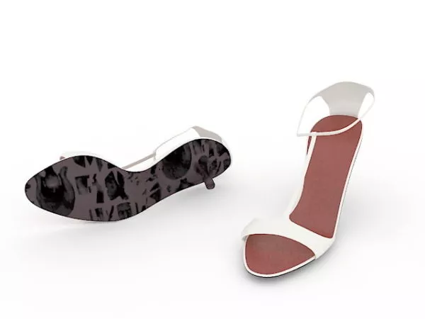 White Gym Shoes 3d model