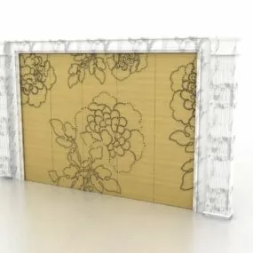 White Marble Home Feature Wall 3d model