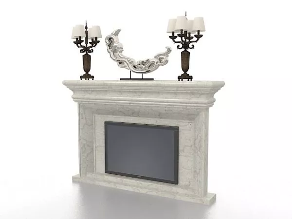 Marble Fireplace Modern Shape 3d model