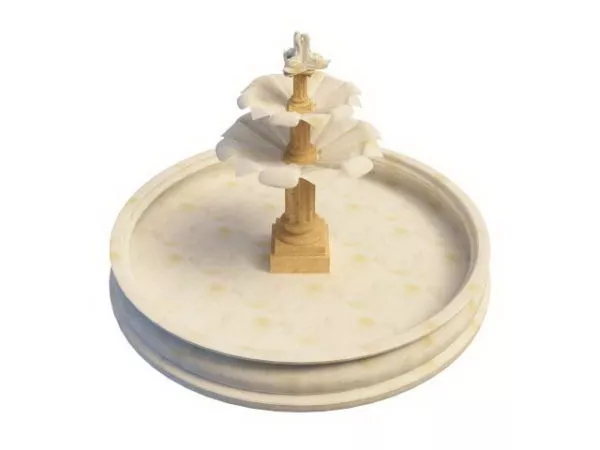 Rustic Water Fountain Pump Column 3d model