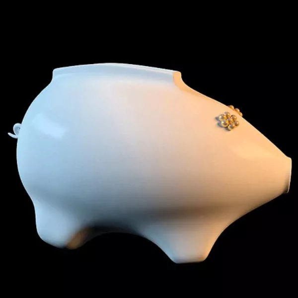 White Ceramic Pig Vase 3d model White Ceramic Pig Vase 3d model