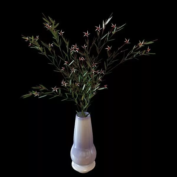 White Vase Decor With Flowers 3d model White Vase Decor With Flowers 3d model