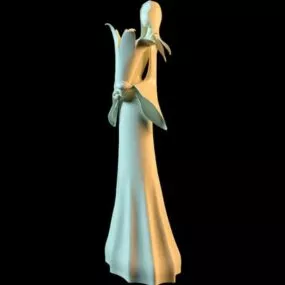 Ceramic Women Statue Vase 3d model