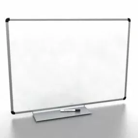 Office Whiteboard With Pen Holder 3d model