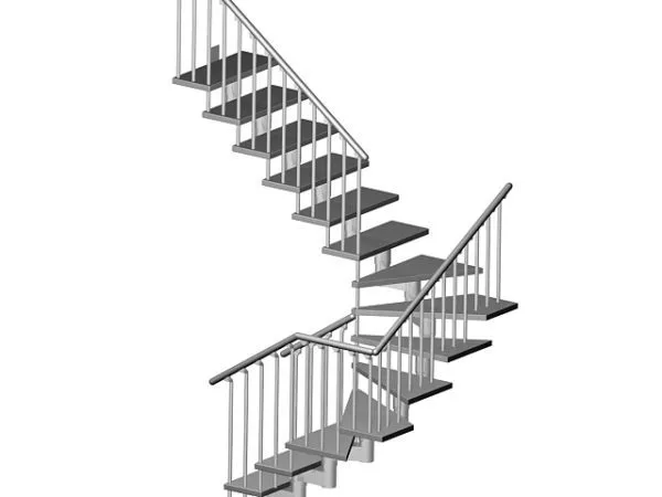 Indoor Curved Staircase 3d model