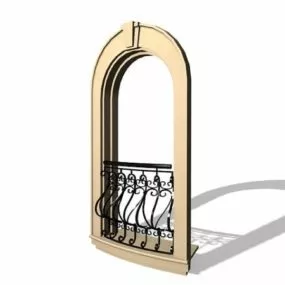 Window Wrought Iron Railing 3d model